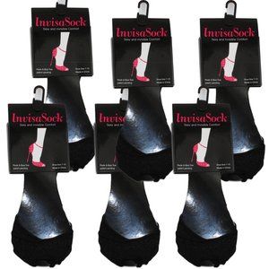 (6) CT InvisaSock No Show Open Toe Peek A Boo High Heel Sock Comfort  Size 7-10